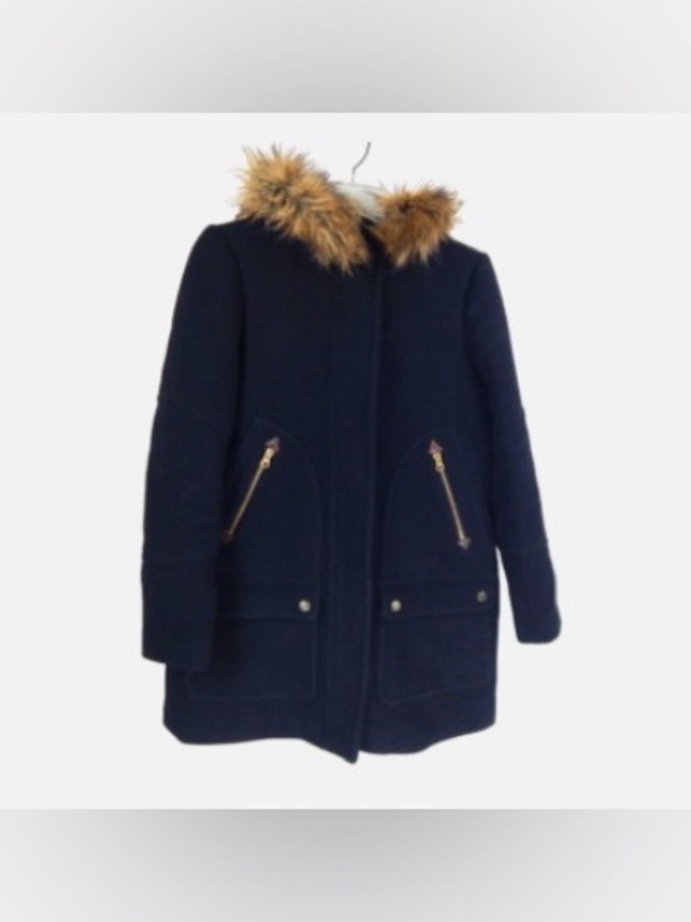 J.Crew Women’s Chateau parka in Italian stadium-cloth wool.Navy.P00.NWT.